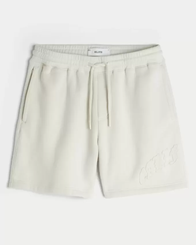 Above-the-Knee Calif Graphic Baggy Fleece Shorts