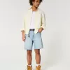 Above-the-Knee Distressed Loose Denim Shorts Above-the-Knee Distressed Loose Denim Shorts