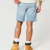 Above-the-Knee Distressed Loose Denim Shorts Above-the-Knee Distressed Loose Denim Shorts