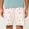 Above-the-Knee Linen-Blend Pattern Shorts Above-the-Knee Linen-Blend Pattern Shorts