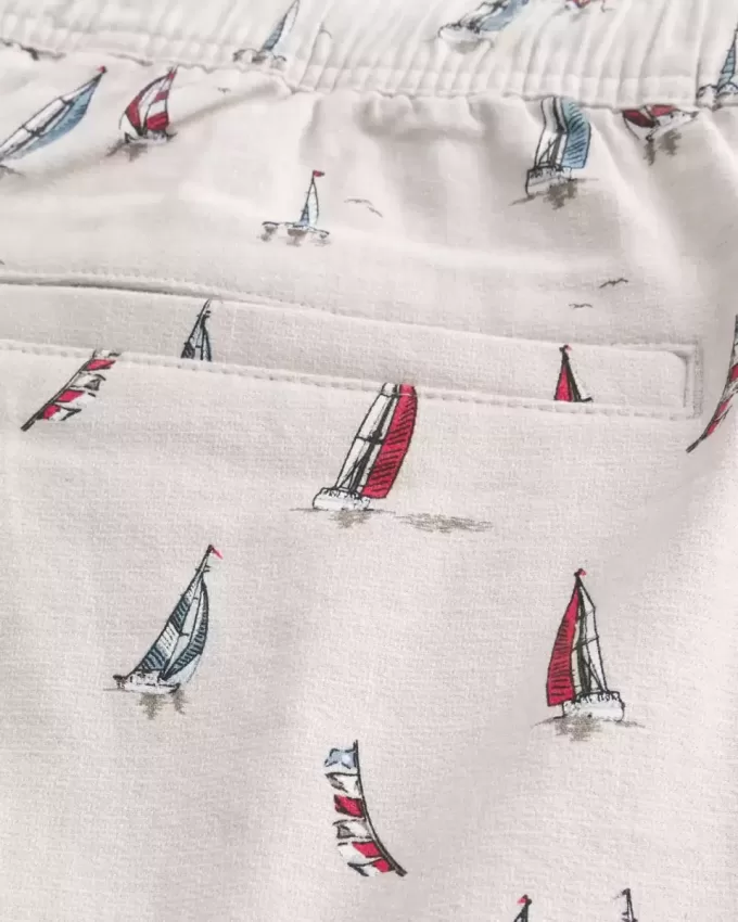 Above-the-Knee Linen-Blend Pattern Shorts Above-the-Knee Linen-Blend Pattern Shorts