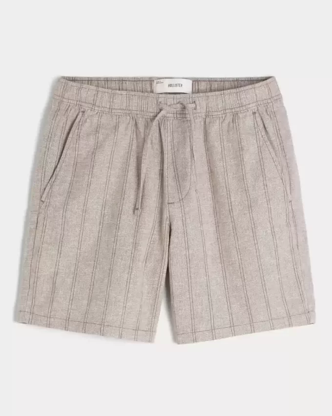 Above-the-Knee Linen-Blend Shorts
