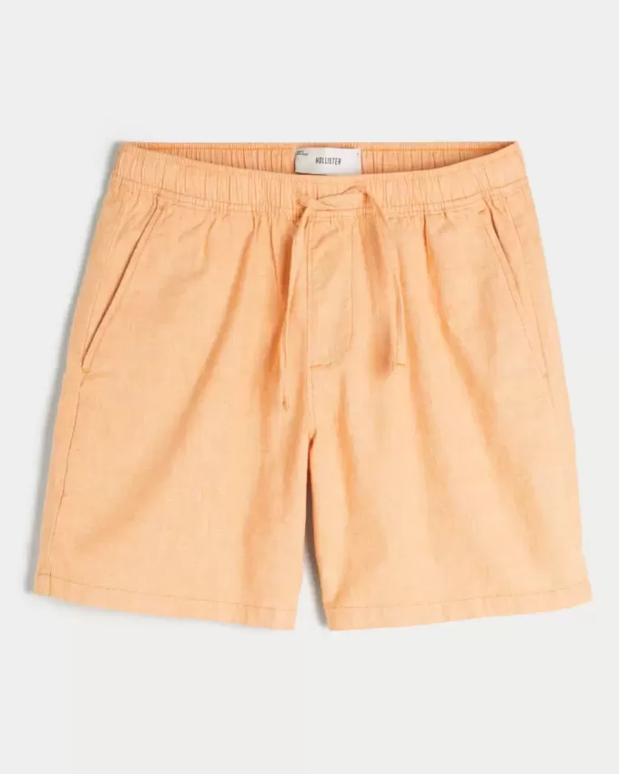 Above-the-Knee Linen-Blend Shorts Above-the-Knee Linen-Blend Shorts