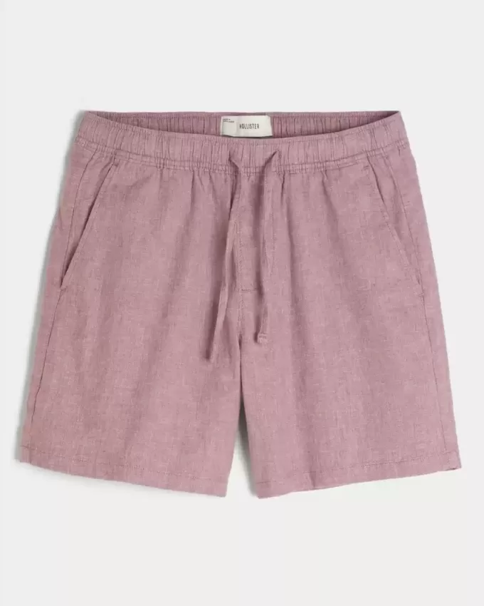 Above-the-Knee Linen-Blend Shorts