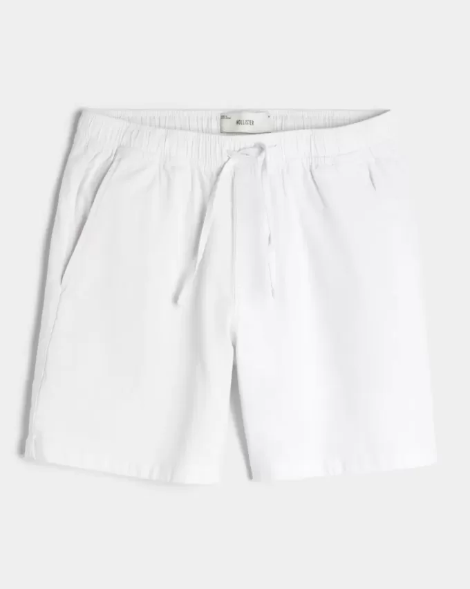 Above-the-Knee Linen-Blend Shorts