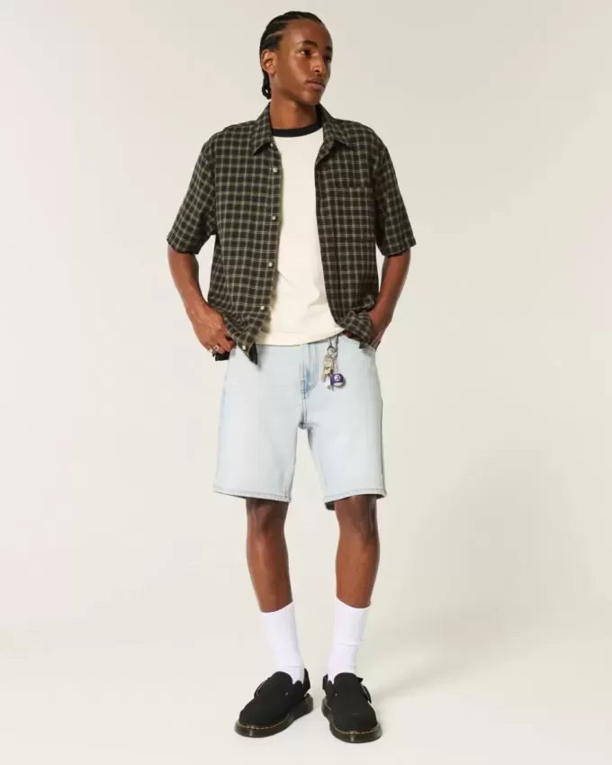 Above-the-Knee Loose Denim Shorts Above-the-Knee Loose Denim Shorts