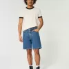 Above-the-Knee Loose Denim Shorts