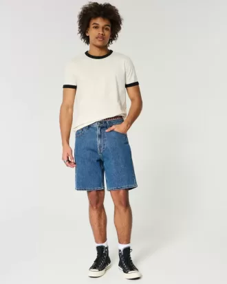 Above-the-Knee Loose Denim Shorts