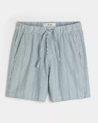 Above-the-Knee Seersucker Shorts