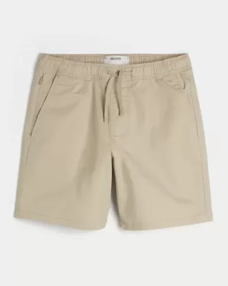 Above-the-Knee Twill Pull-On Shorts Above-the-Knee Twill Pull-On Shorts