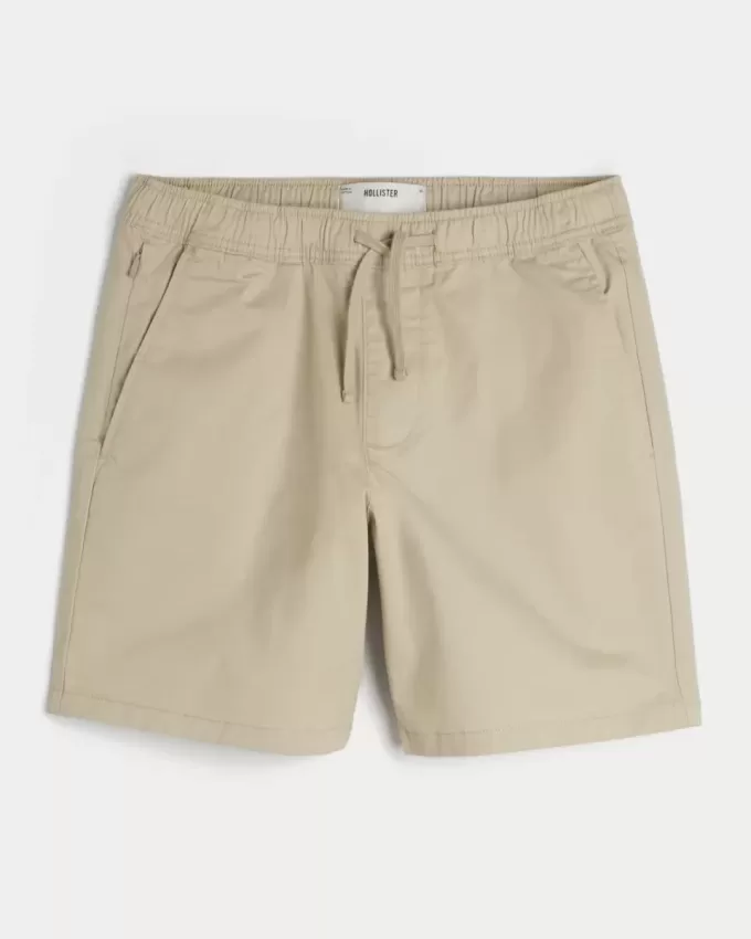 Above-the-Knee Twill Pull-On Shorts Above-the-Knee Twill Pull-On Shorts