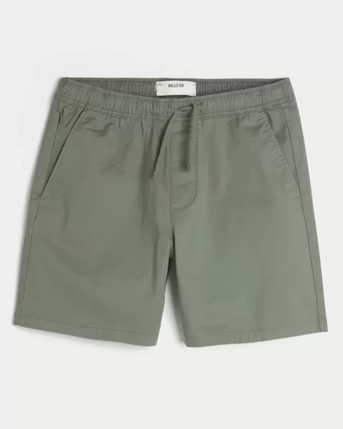 Above-the-Knee Twill Pull-On Shorts