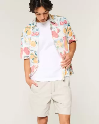 Above-the-Knee Twill Pull-On Shorts