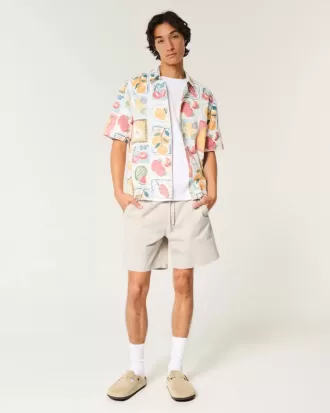 Above-the-Knee Twill Pull-On Shorts