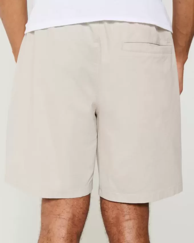 Above-the-Knee Twill Pull-On Shorts