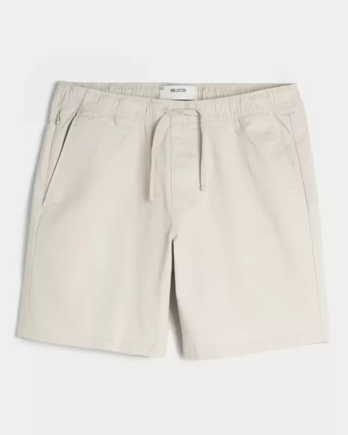 Above-the-Knee Twill Pull-On Shorts