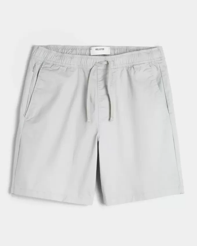 Above-the-Knee Twill Pull-On Shorts