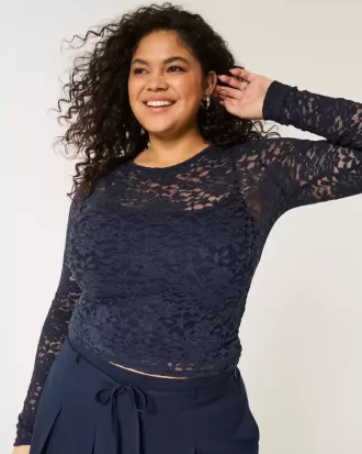 All-Over Lace Crew Top
