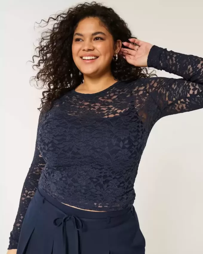 All-Over Lace Crew Top All-Over Lace Crew Top