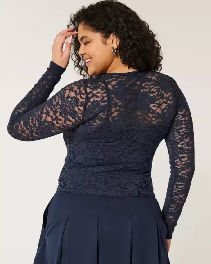 All-Over Lace Crew Top All-Over Lace Crew Top