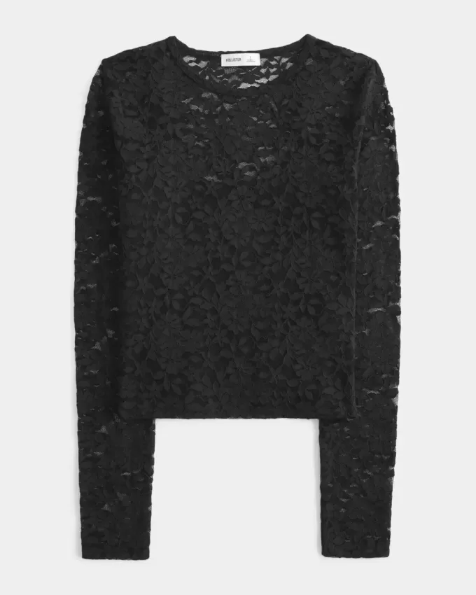 All-Over Lace Crew Top All-Over Lace Crew Top