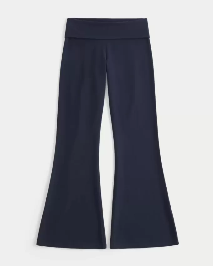 Aloha Graphic Foldover Waist Flare Pants