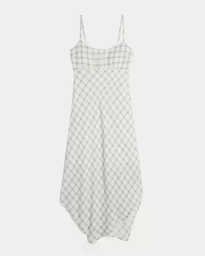 Asymmetrical Hem Midi Dress