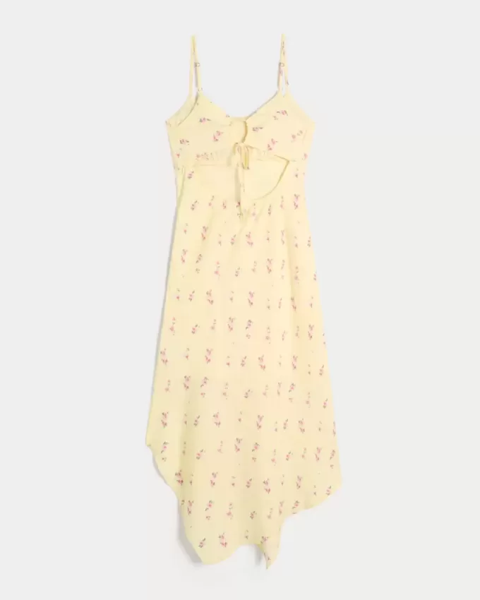 Asymmetrical Hem Midi Dress