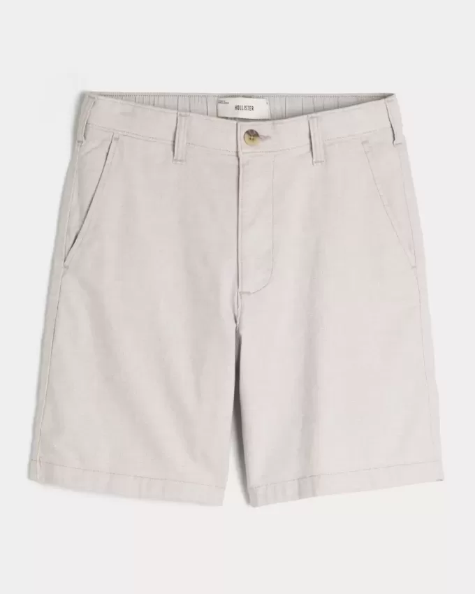 At-the-Knee Linen-Blend Flat-Front Shorts At-the-Knee Linen-Blend Flat-Front Shorts