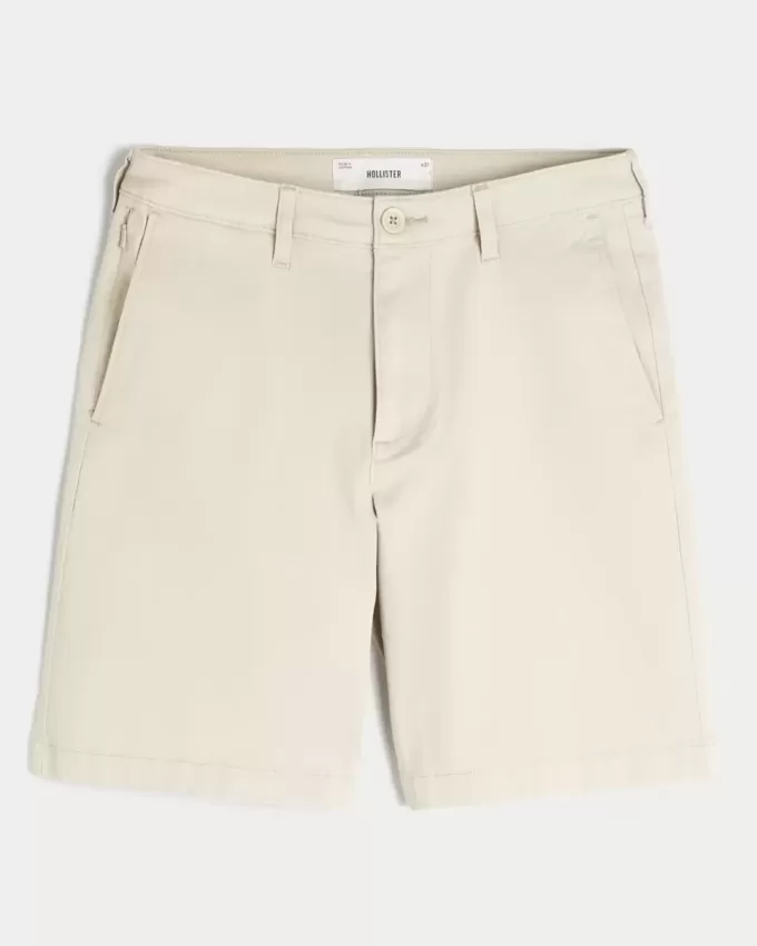 At-the-Knee Twill Shorts