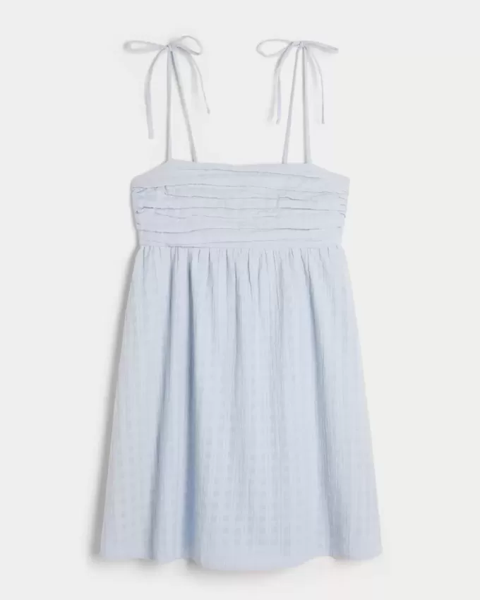 Babydoll Tie-Strap Mini Dress