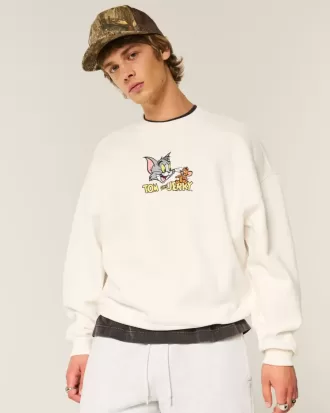 Baggy Cinch Tom and Jerry Graphic Crew Sweatshirt