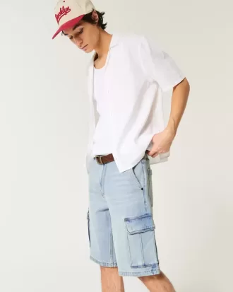Baggy Denim Cargo Shorts