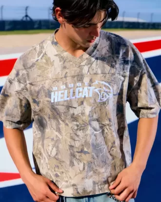 Baggy Heavyweight Crop Dodge Graphic Camo Tee