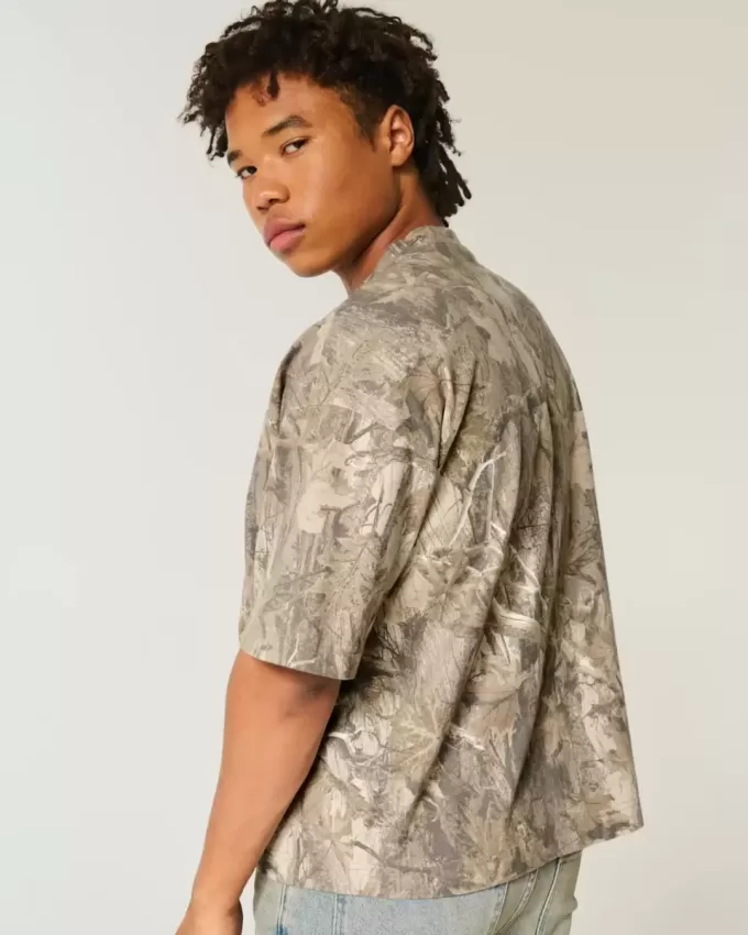 Baggy Heavyweight Crop Dodge Graphic Camo Tee Baggy Heavyweight Crop Dodge Graphic Camo Tee