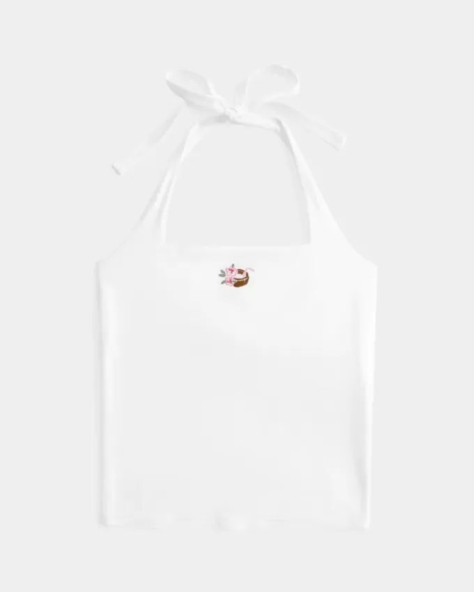 Beaded Graphic Halter Top Beaded Graphic Halter Top