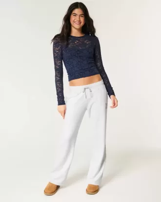 Bow Graphic Straight Sweatpants