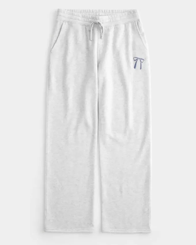 Bow Graphic Straight Sweatpants Bow Graphic Straight Sweatpants