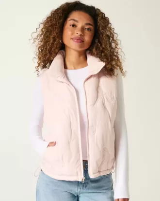 Bow Pattern Puffer Vest