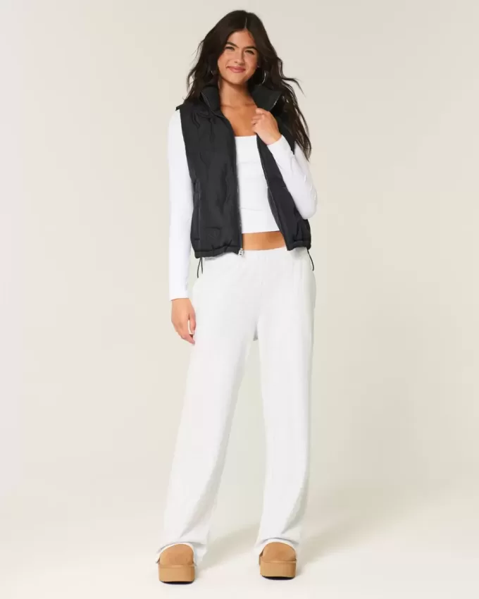 Bow Pattern Puffer Vest Bow Pattern Puffer Vest