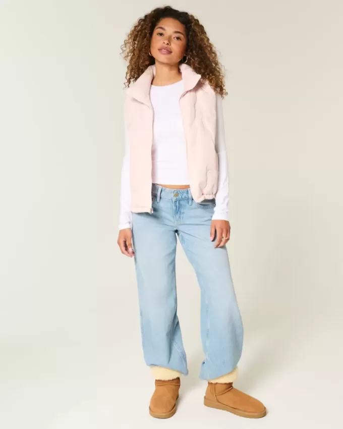 Bow Pattern Puffer Vest Bow Pattern Puffer Vest