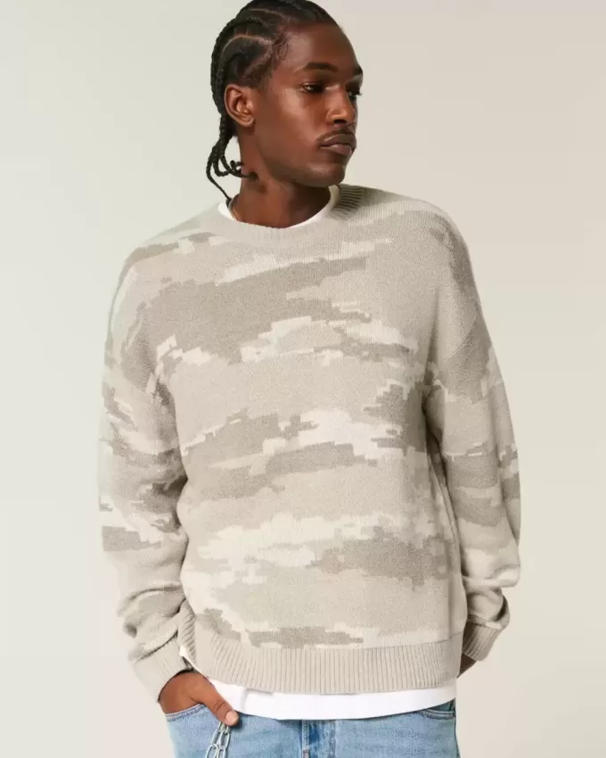 Boxy Camo Crew Sweater Boxy Camo Crew Sweater