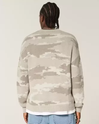 Boxy Camo Crew Sweater