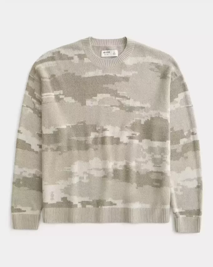 Boxy Camo Crew Sweater Boxy Camo Crew Sweater