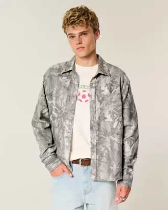 Boxy Camo Flannel Shirt