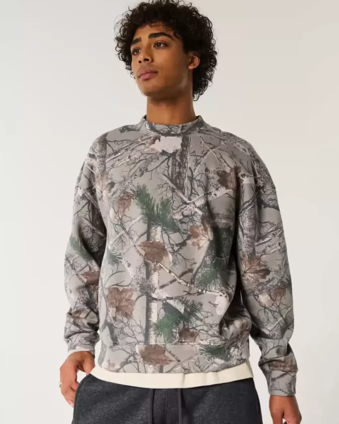 Boxy Camo Logo Crew Sweatshirt Boxy Camo Logo Crew Sweatshirt