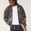 Boxy Camo Zip-Up Hoodie