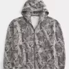 Boxy Camo Zip-Up Hoodie
