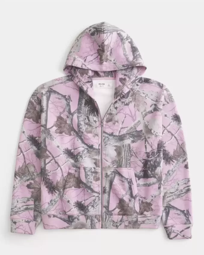 Boxy Camo Zip-Up Hoodie Boxy Camo Zip-Up Hoodie