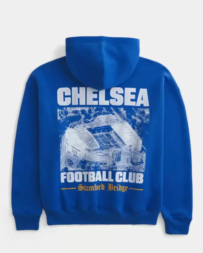 Boxy Chelsea FC Graphic Hoodie Boxy Chelsea FC Graphic Hoodie